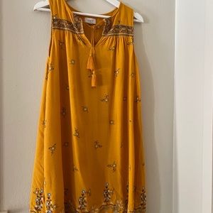 LOFT Yellow Midi Dress Size M